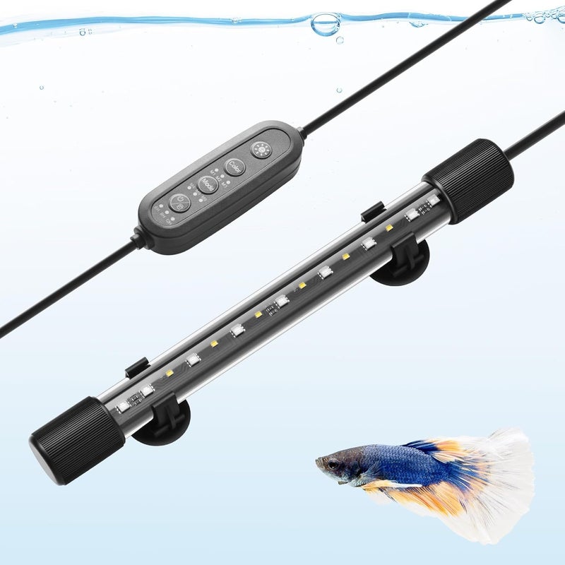 FEDOUR 11in Submersible Aquarium LED Light, 24/7 Aquarium Lights with Full Spectrum RGBW LEDs, IP68 Waterproof Fish Tank Light with Dimming, Timming and Color Adjustable - Image 1